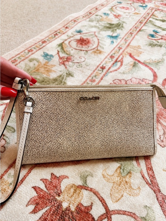 Coach Handbags - Coach Champagne Glitter Wristlet